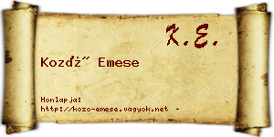 Kozó Emese névjegykártya