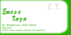 emese kozo business card